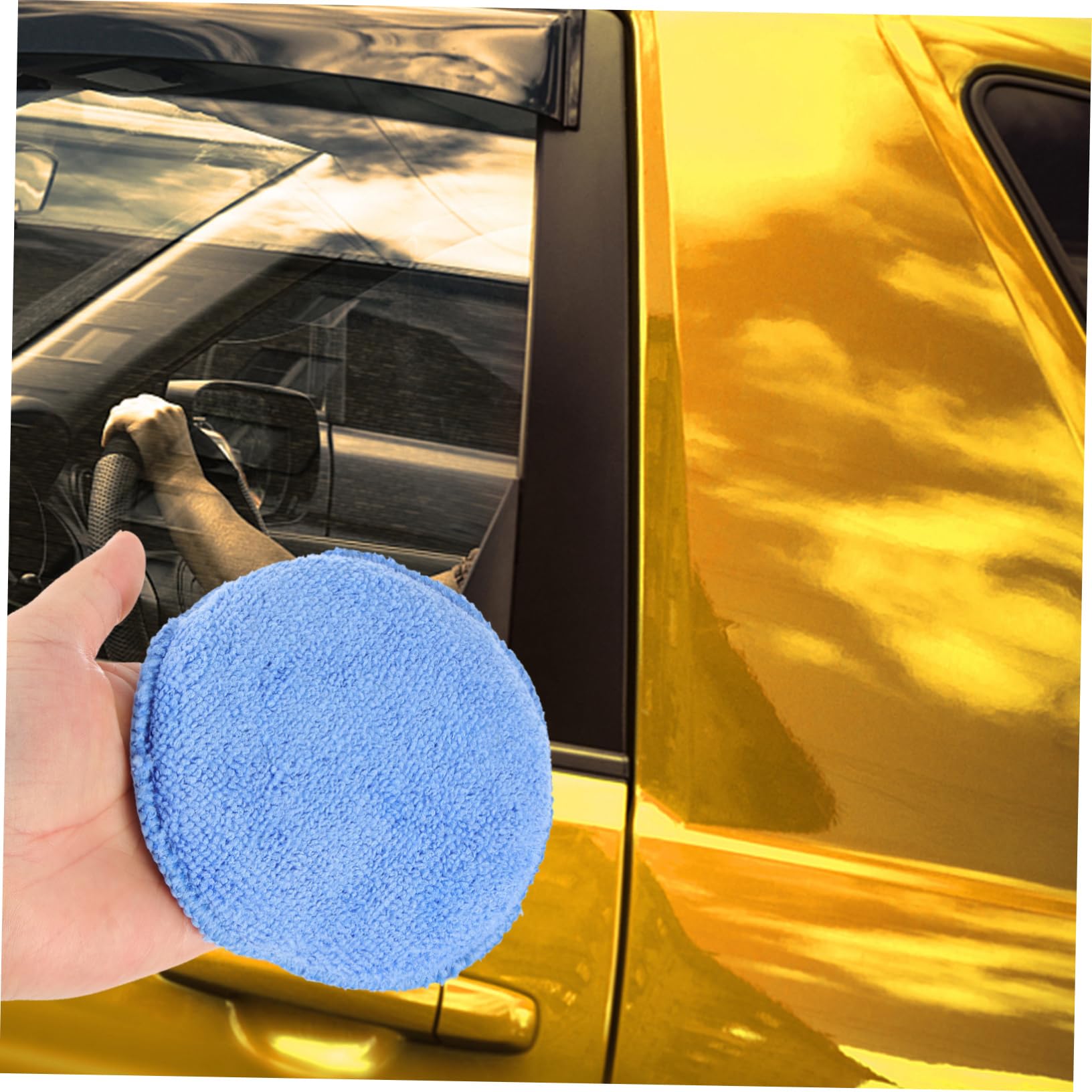Gatuida 50stücke Auto Wachspads Mikrofasersponges Vielseitige Anwendung Für Wachsen Polieren Und Reinigen Für Fahrzeugpflege Und Autowäsche
