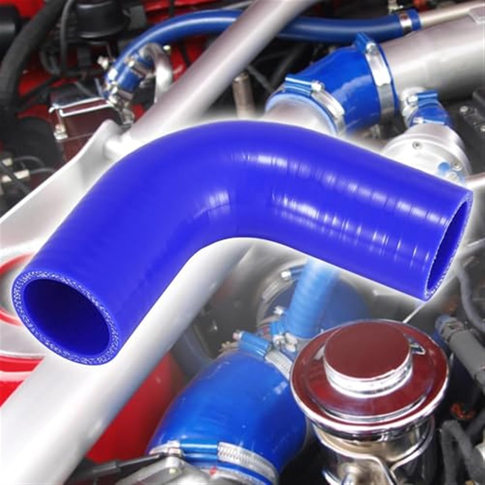 Tubo De Admisión De Aire 4 Pulgadas (102mm) - Codo 90 Grados Silicona Negra, Para Turbo, Coche Tuning, 3 Capas