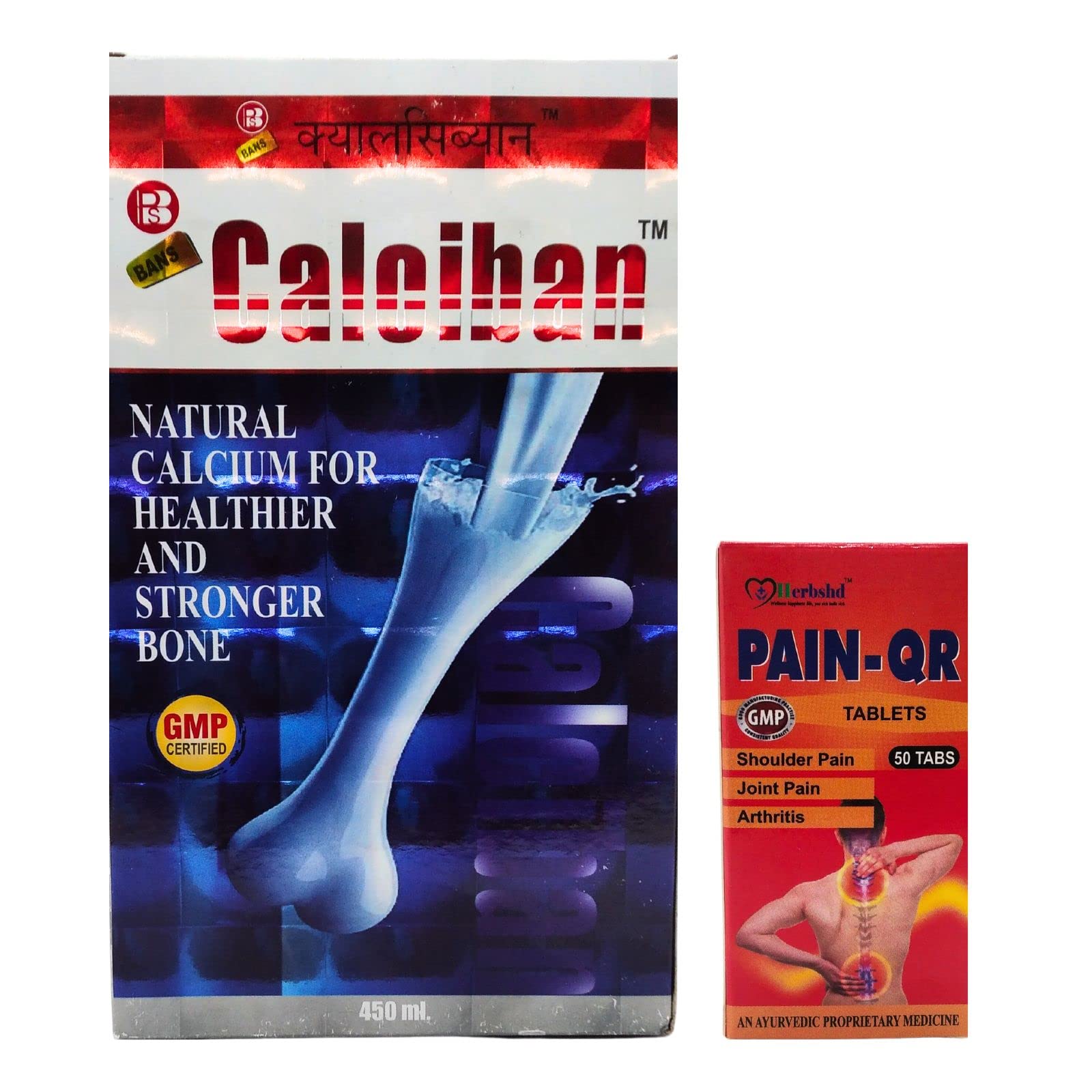 Buy Now Ayurvedic Pain-QR Tablets and Calciban Calcium Syrup for Strong bones 450ml. (combo pack)-image-41