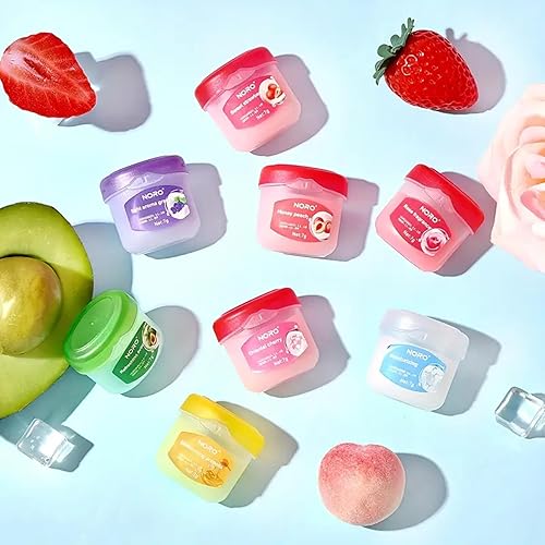 Miniatura 6 de Juego de 2 bálsamos labiales naturales con sabor a frutas, para humectantes labiales antiaplastamiento y nutritiva, mini vaselina, terapia labial