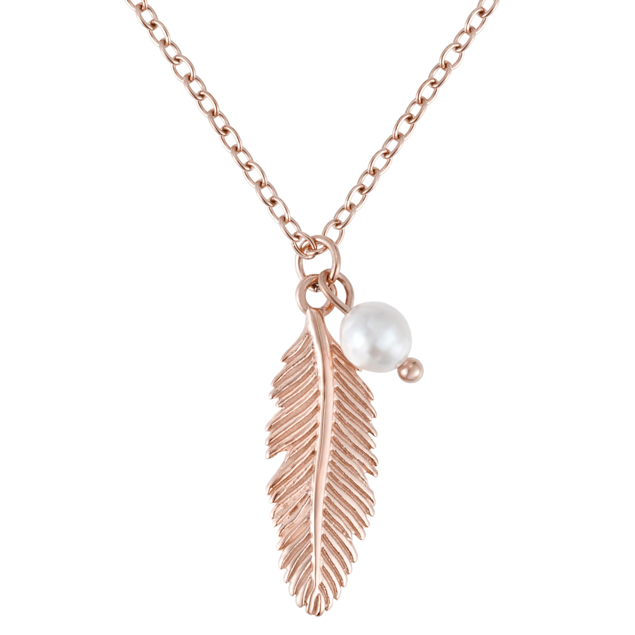 BONNYBIRD® Wasserfeste Edelstahl Feder Kette Damen in Silber, Gold & Roségold, Premium Halskette Damen mit Feder Anhänger, 100% Wasserfest & Hautverträglich BonnyFeather