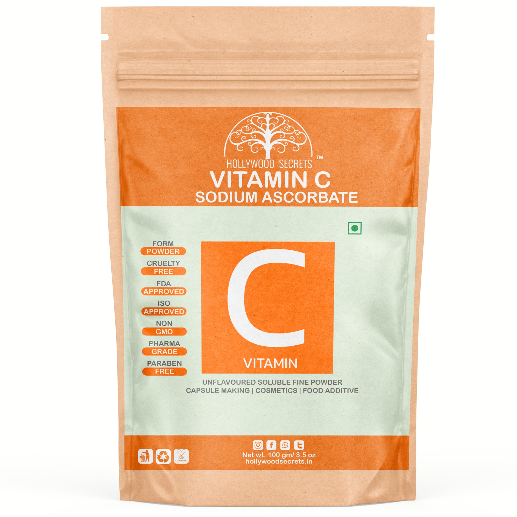 Hollywood Secrets Sodium Ascorbate Pure Buffered Vitamin C Powder 100gm (B0B4WZSJJW) Amazon Price History, Amazon Price Tracker