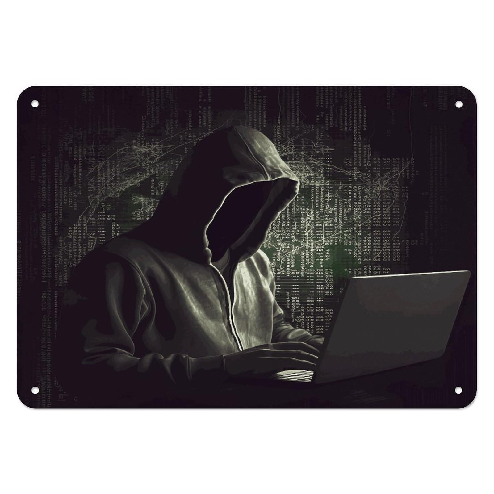 Btcowzrv Style Hacker2 Metal Sign, 5.5" X 7.9" Tin Wall Decor, Wall Art Plaques For Home Wedding Decor Room Living Room Decoration