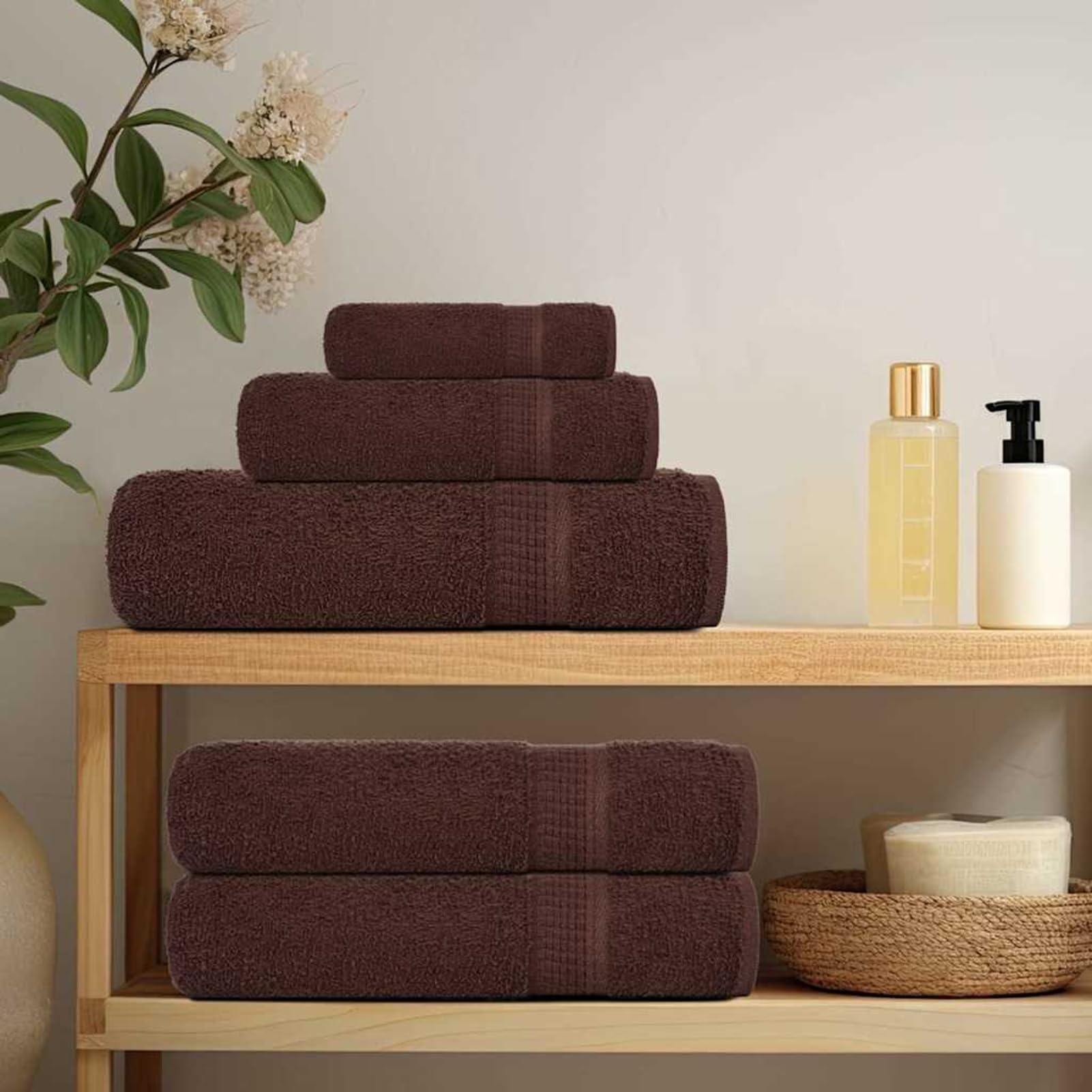 Asciugamani per Ospiti FROGN 10 pz Marrone 30x50 cm 360 g/m2