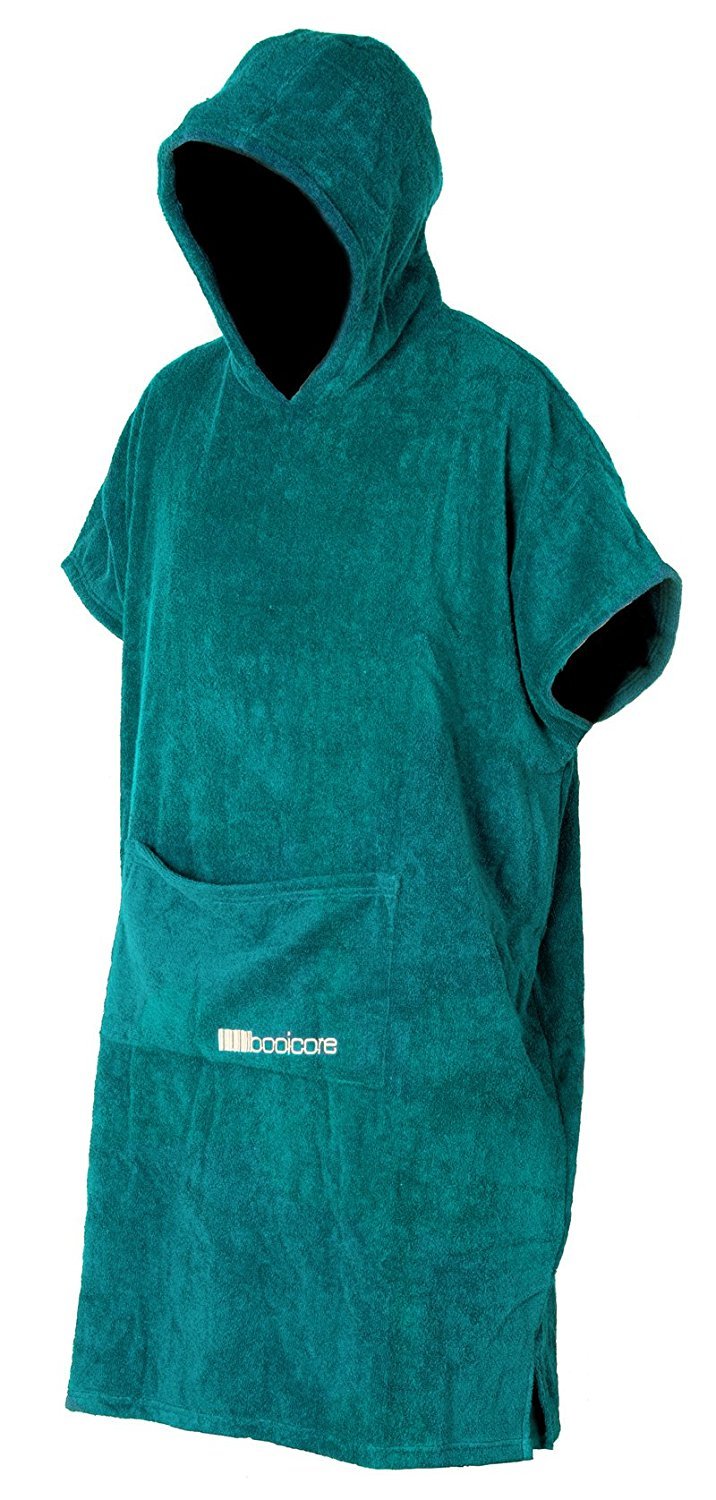 booicore Outdoor Changing Towel Robe Poncho with Hood for Swimming Surfing Biking Beach TURQUOISE