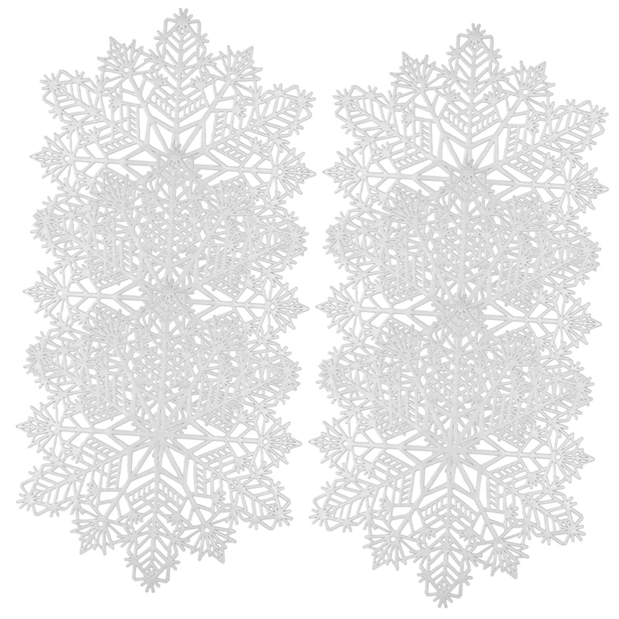 Napperons flocons pour Noël de table soignés et festifs en lot de 6