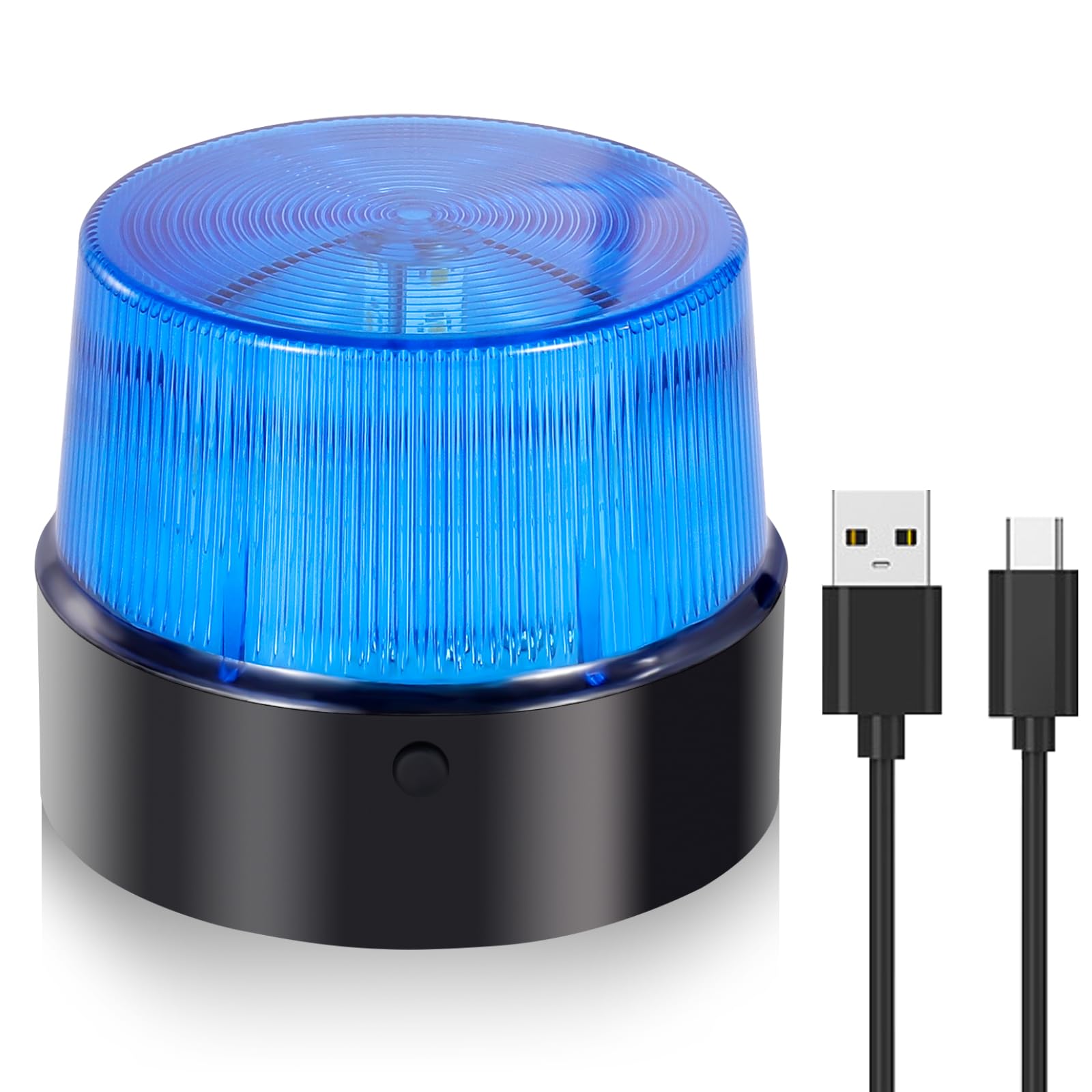 LE Sircut LE228 (MINI) Size USB Rechargeable Emergency Flashing Lights Selectable Rotation Warning Light Wireless LED Strobe Beacon Amber Lights with Magnetic Base for Car Vehicle Truck (Blue)