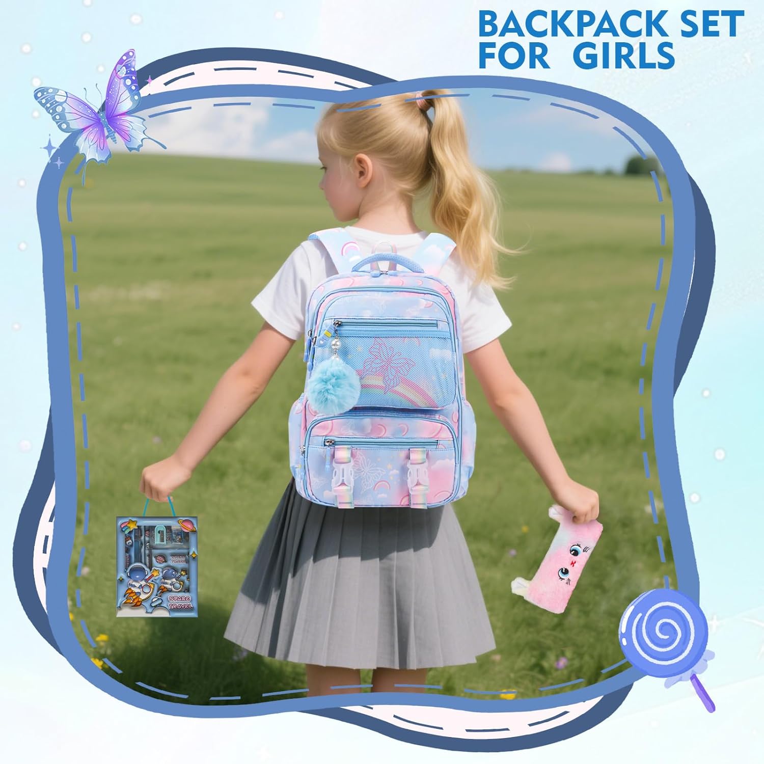 Aesthetic Kawaii Rainbow Backpack - Image 7