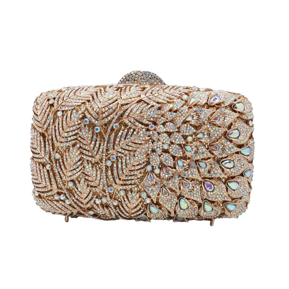 Tasysain Women Vine Evening Handbag Sparkling Rhinestone Leaf Pattern Clutch Elegant Purse Bag for Party Wedding Banquet