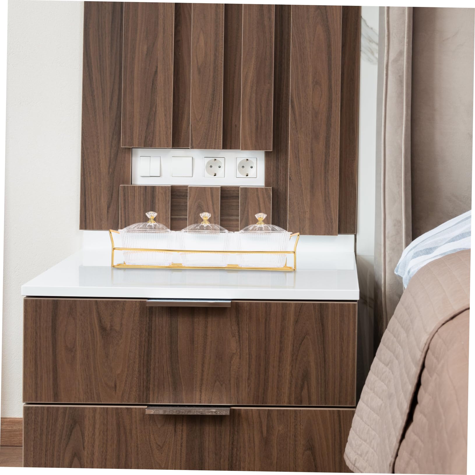 MAGICLULU Geteilte Servierschalen mit Deckel, 3 Stück mit Metallgestell