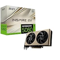 MSI GeForce RTX 5060 8G INSPIRE 2X OC Scheda Video – Core 3840, Memoria 8GB GDDR7, Risoluzione massima (7680 x 4320), Connettori di alimentazione 8-pin x1, Velocità Memory Clock (MHz) 28 Gbps