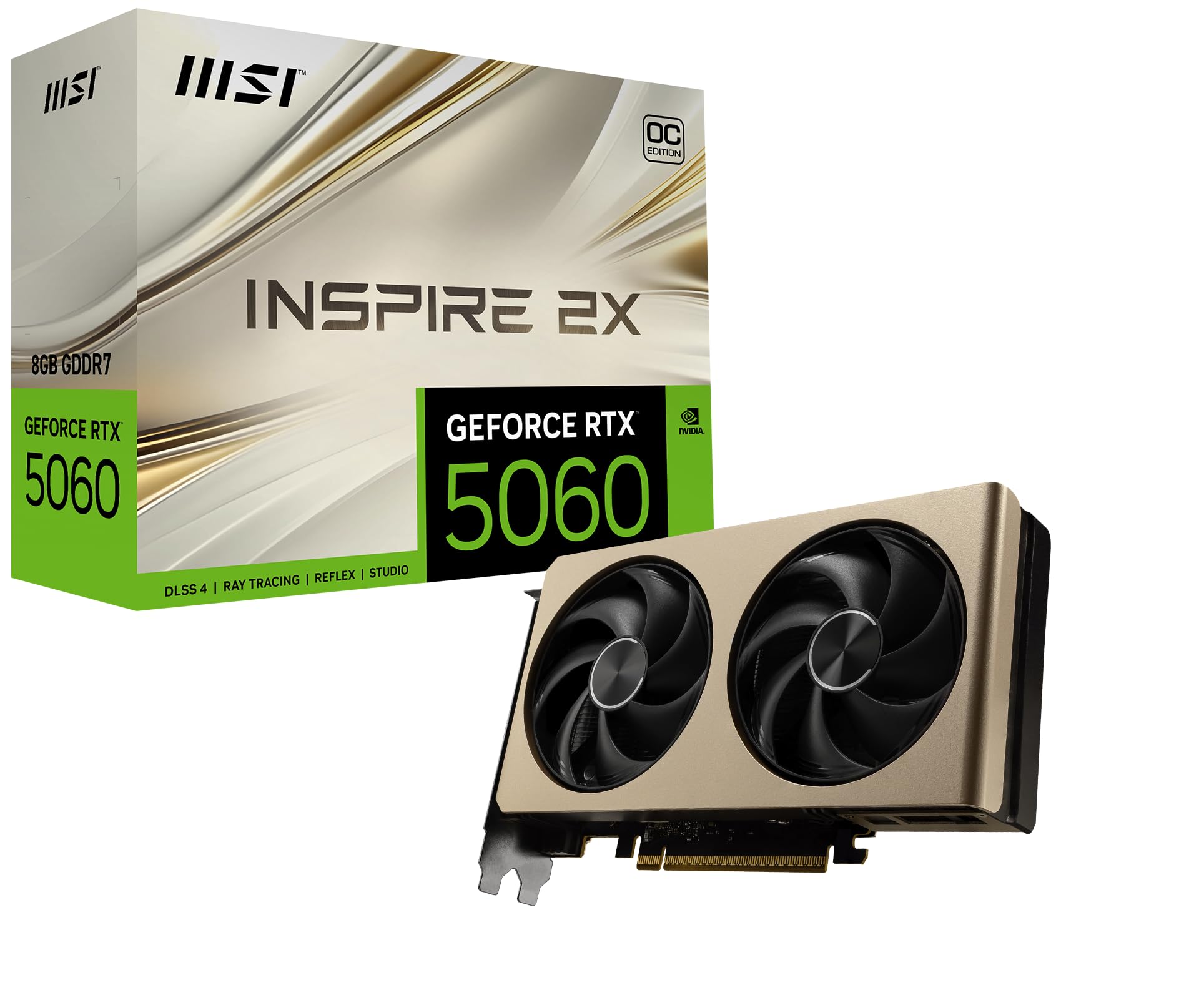 MSI GeForce RTX 5060 8 Go GDDR7 - Carte Graphique Performante avec Refroidissement Double Ventilateur