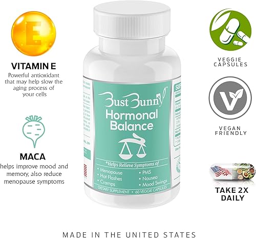 Miniatura 4 de Equilibrio hormonal para mujeres | Alivio de la menopausia y el síndrome premenstrual | Alivio de la menopausia de los sofocos | Apto para veg