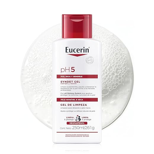 EUCERIN Gel de Limpeza Facial e Corporal pH5 250ml, Limpeza Diária, Dexpantenol
