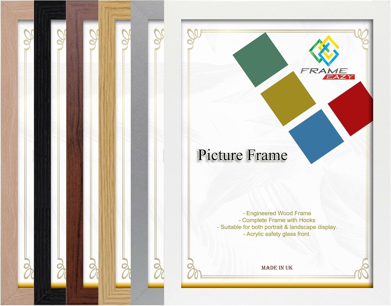 Wooden Effect Flat Photo Picture Frame A1 A2 A3 A4 Poster Frame (Black, A4 (Certificate))