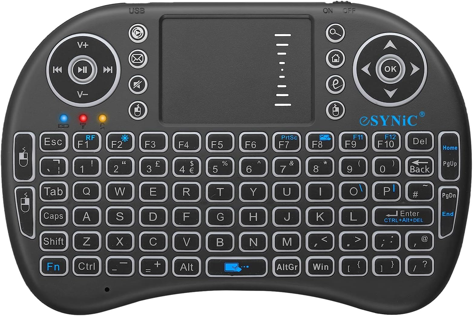 eSynic Backlit Keyboard Wireless 2.4GHz Keyboard Touchable Keyboard