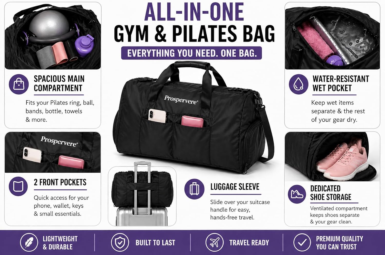 Premium Pilates Kit – 15 inch Pilates Ring and Ball Set w/ 1lbs Ankle Weights, Fabric Resistance Bands, Sliders, Yoga Socks & Gym Bag – Pilates Workout, Home Gym Equipment Accessories
