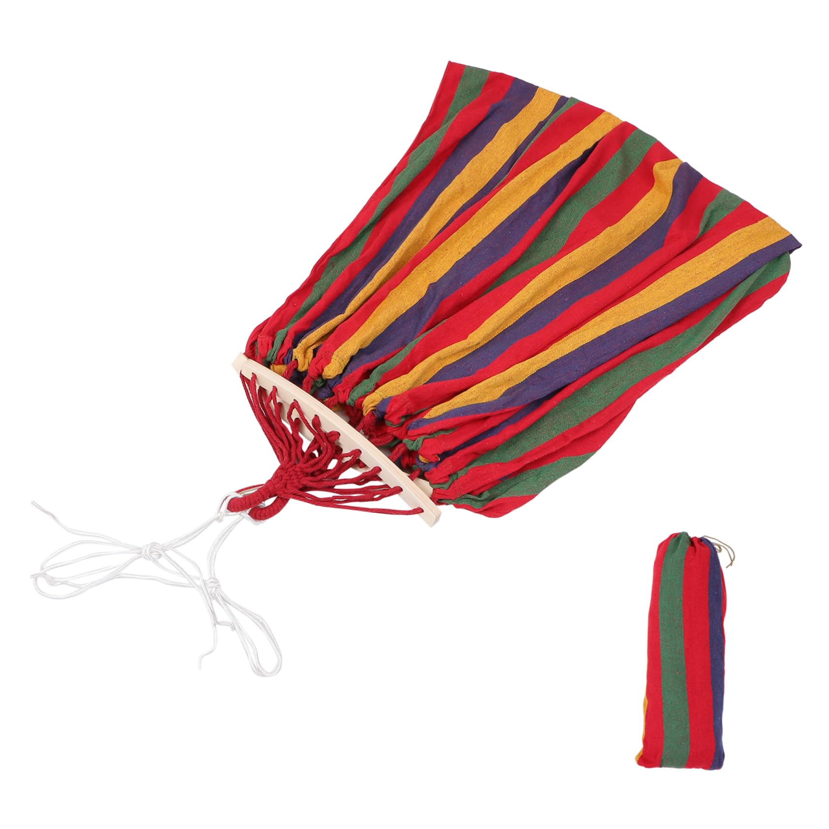 Hamac de jardin portable en toile rouge, l'accessoire idéal pour le camping et la terrasse