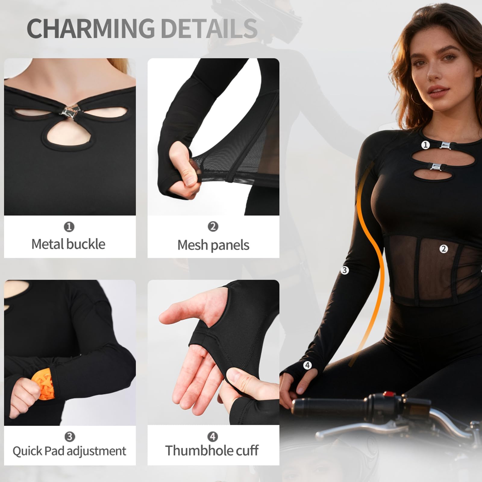 Veste de moto de protection pour femme avec protection CE2 en maille respirante coupe ajustée style motard découpes idéale pour le motocross et l'été Sous vêtement technique tendance