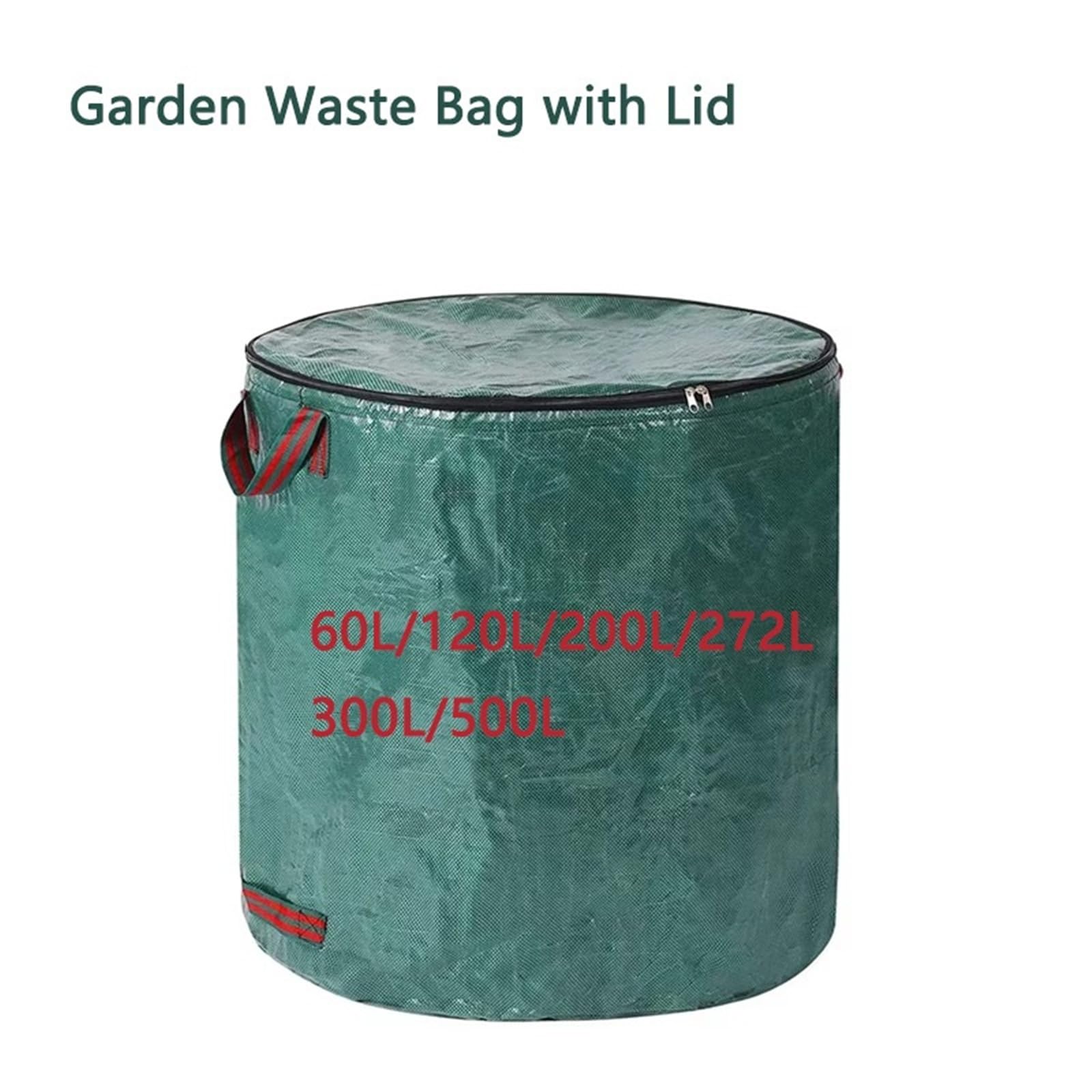 Bolsa para Residuos de Jardín Bolsa plegable for residuos de jardín 60-500L | Con tapa reutilizable(300L D67xH84cm)