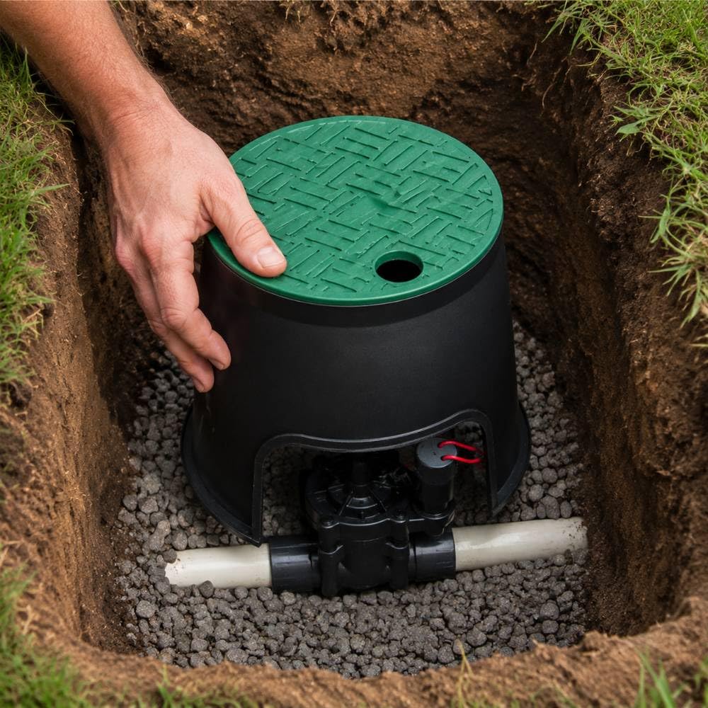 Pozzetto irrigazione rotondo 6 pezzi, protezione tecnica giardino 15cm