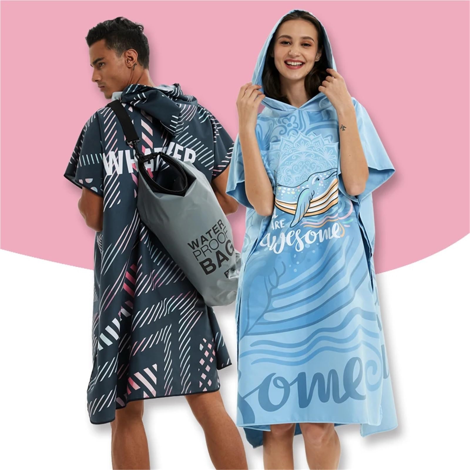 Poncho, asciugamano, muta, accappatoio con cappuccio, for spiaggia e surf, attività acquatiche, for adulti, uomini donne Poncho da Spiaggia(Blue1)