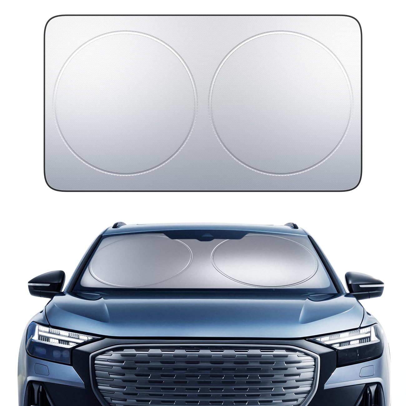Lamicall Car Windshield Sun Shade – 4-Layer Reflective 240T Sun & UV Reflective Windshield Cover Sun Shade | Easy Install, Foldable | 64