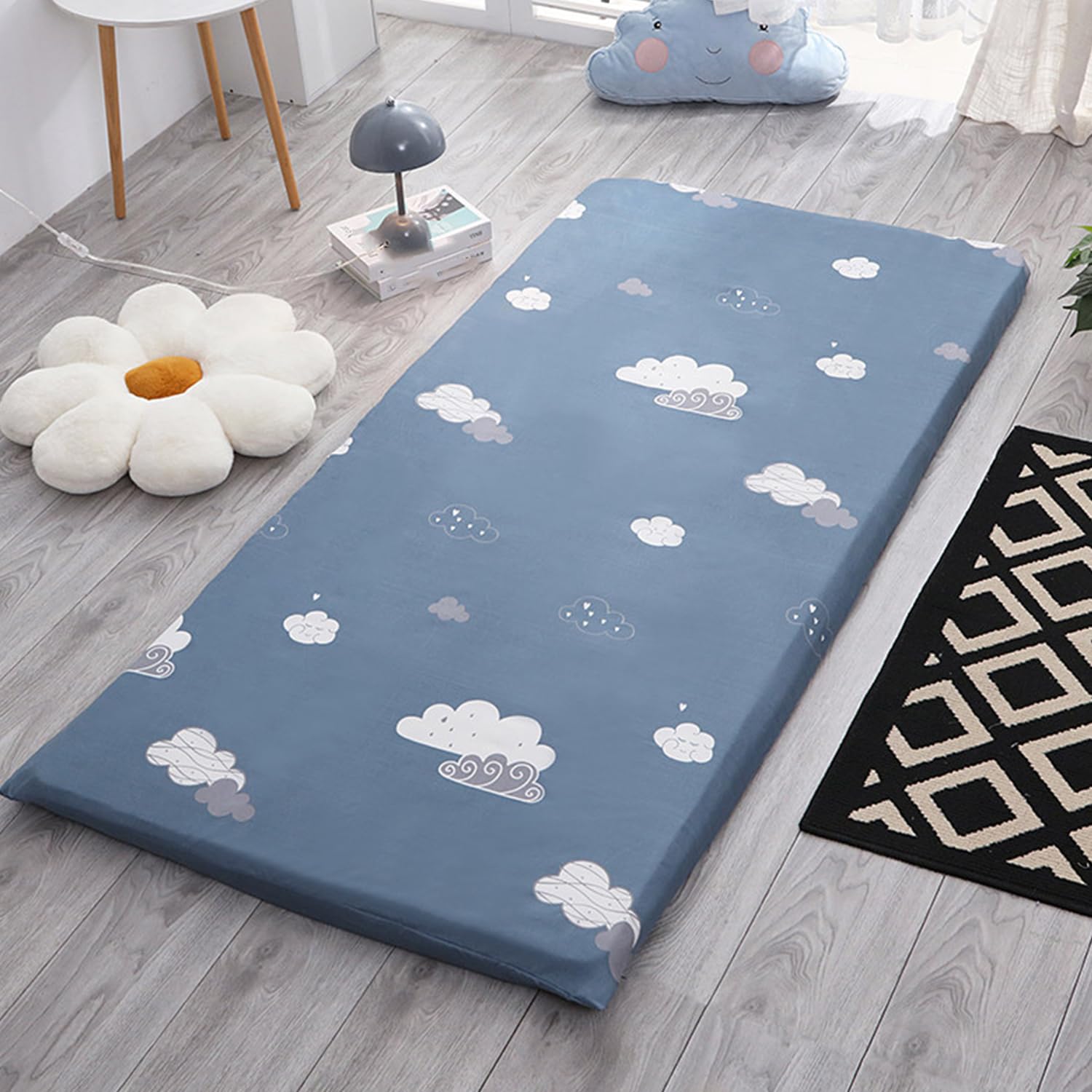 LDLCYCN ,F,150x200cm/QUEEN, Futon Mattress Cover Zipper Japanese Floor Mattress Cover Tatami Mat Cover