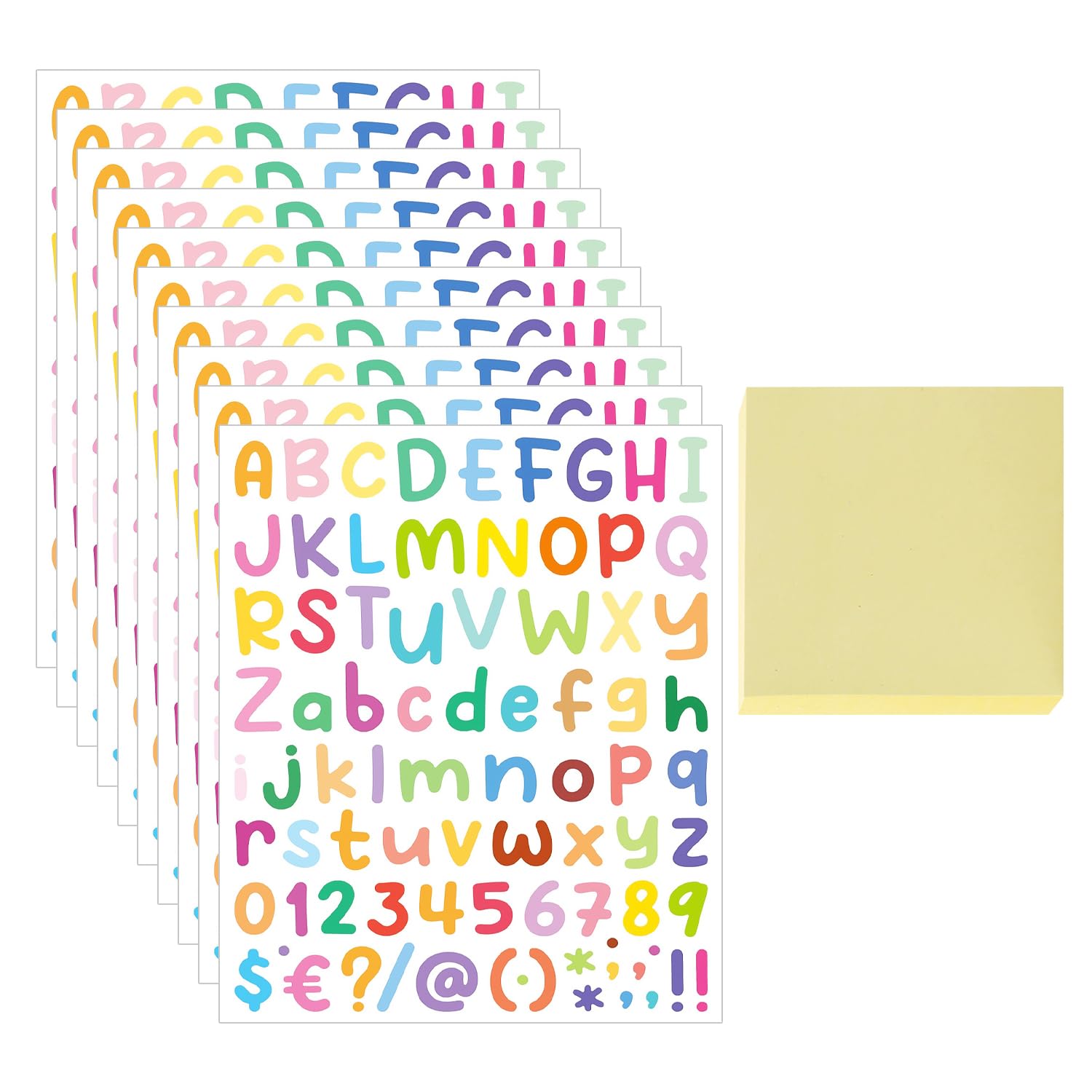 10 pegatinas para álbumes de recortes, 1 nota, pegatinas de letras adhesivas, pegatinas de letras adhesivas, pegatinas de skateboard, pegatinas lindas con letras