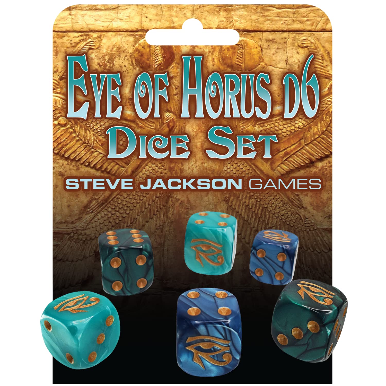 Steve Jackson Games Eye Of Horus Würfel Set – 6 Magische D6 Würfel Mit Altägyptischem Design