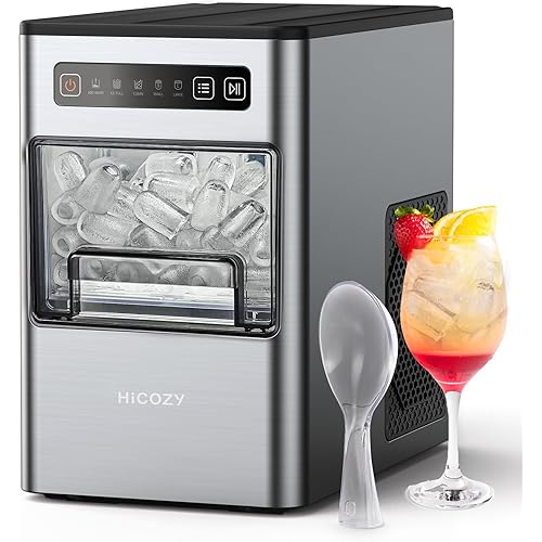 HiCOZY Countertop Ice Maker, Ice in 6 Mins, 24 lbs/Day, Portable & Compact Gift with Self-Cleaning, for Apartment/Cabinet/Kitchen/Office/Camping/RV（Black）