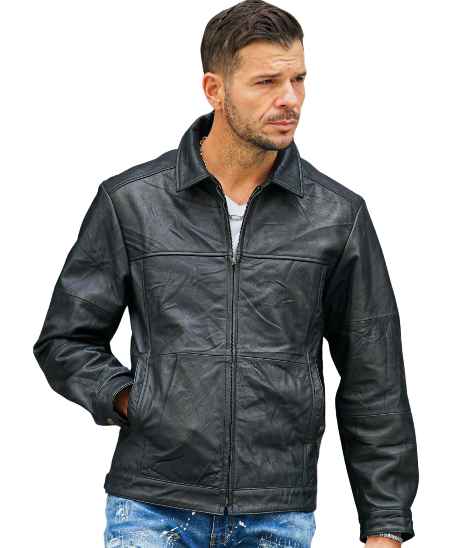 再構築　リプロダクトレザージャケット レザージャケット メンズ リプロダクトレザー 本革 ライダース