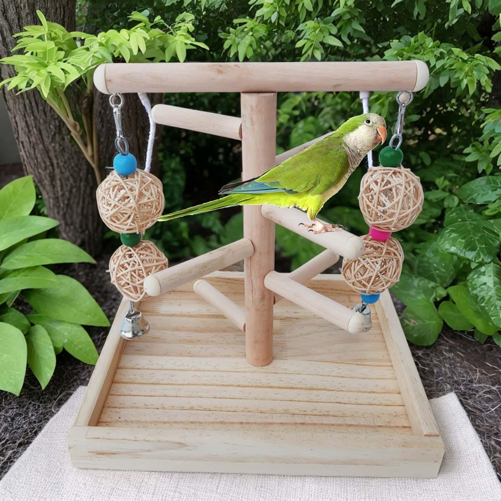 天然木白木卓上横タイプバードジム