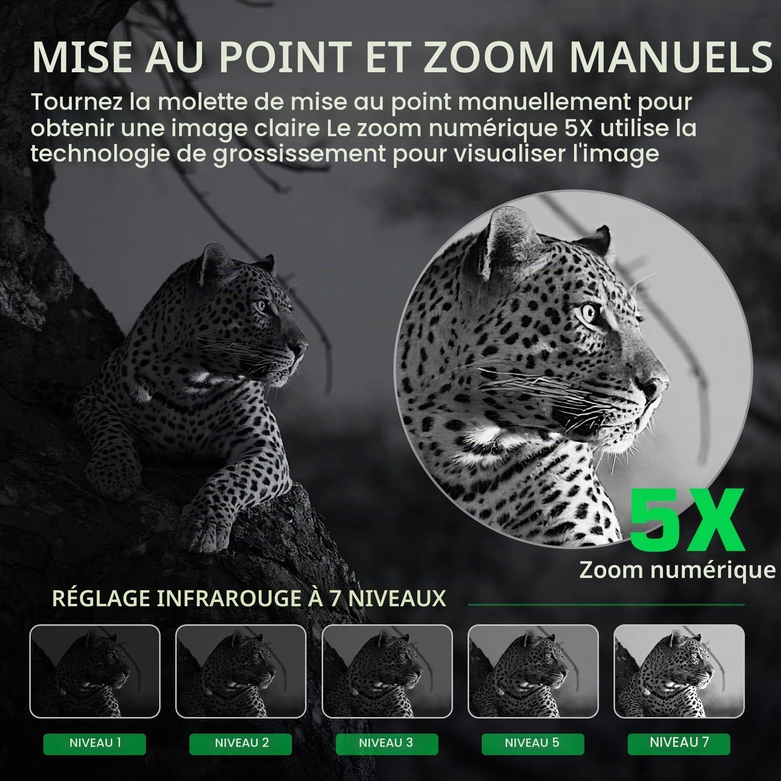 Lunettes de Vision Nocturne zalati Jumelles infrarouges 4K avec Batterie Rechargeable d'affichage de 3 "pour la Chasse