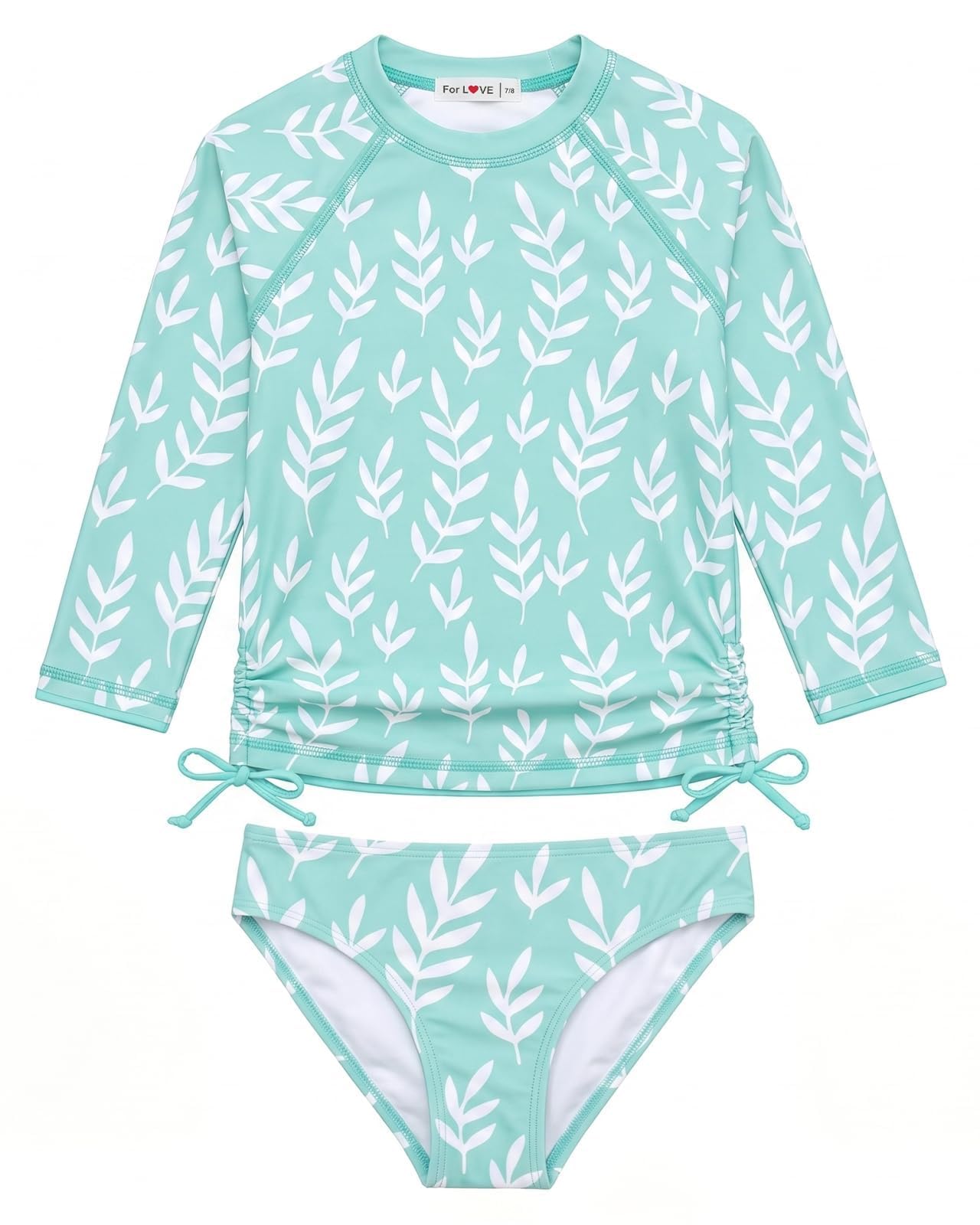 weVSwe Maillot De Bain Rash Guard pour Filles avec Poignets À Ourlet Rare Maillot De Bain UPF 50+ Protection