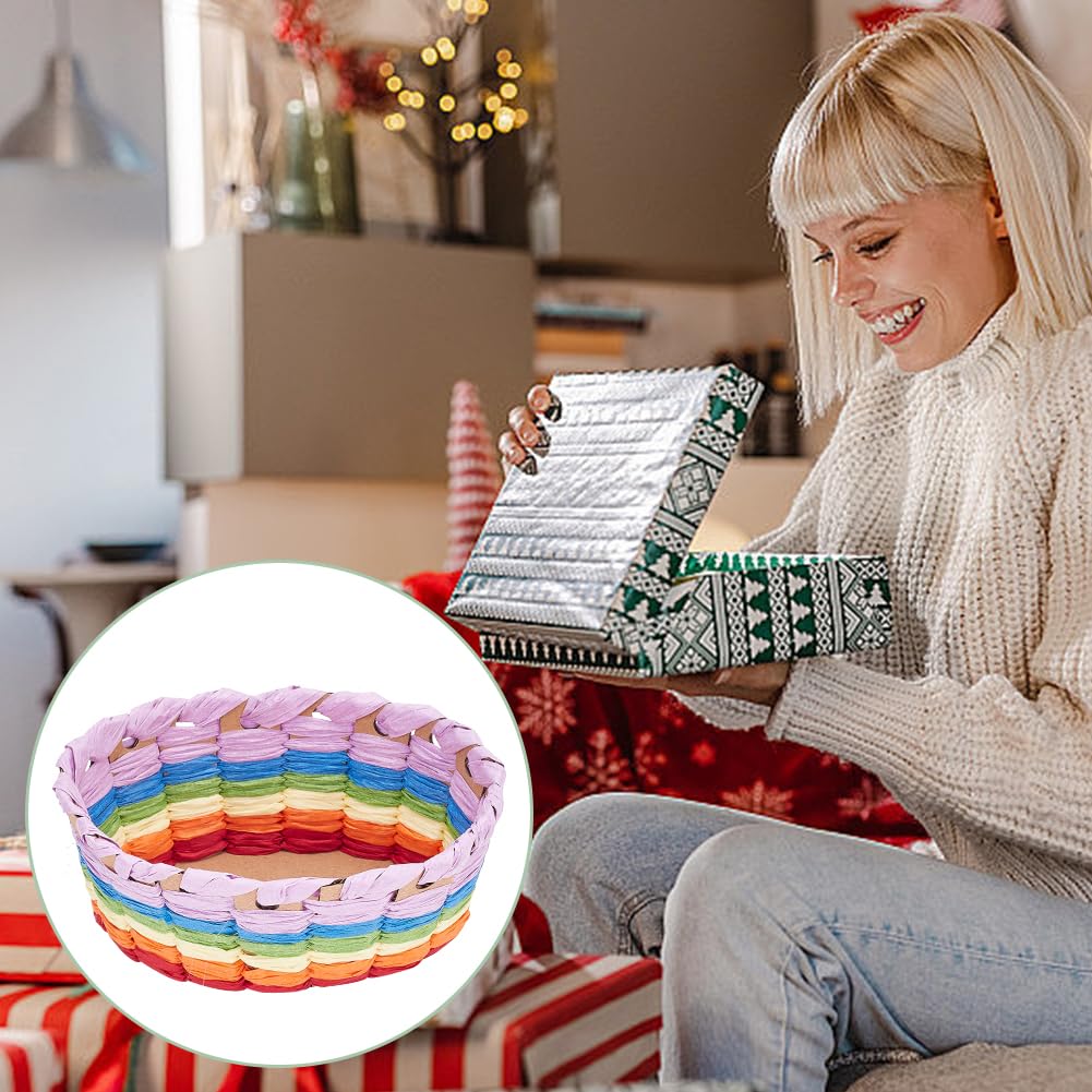HOMCOM Set di 3 Cesti in Vimini PP con Coperchio di Diverse Dimensioni
