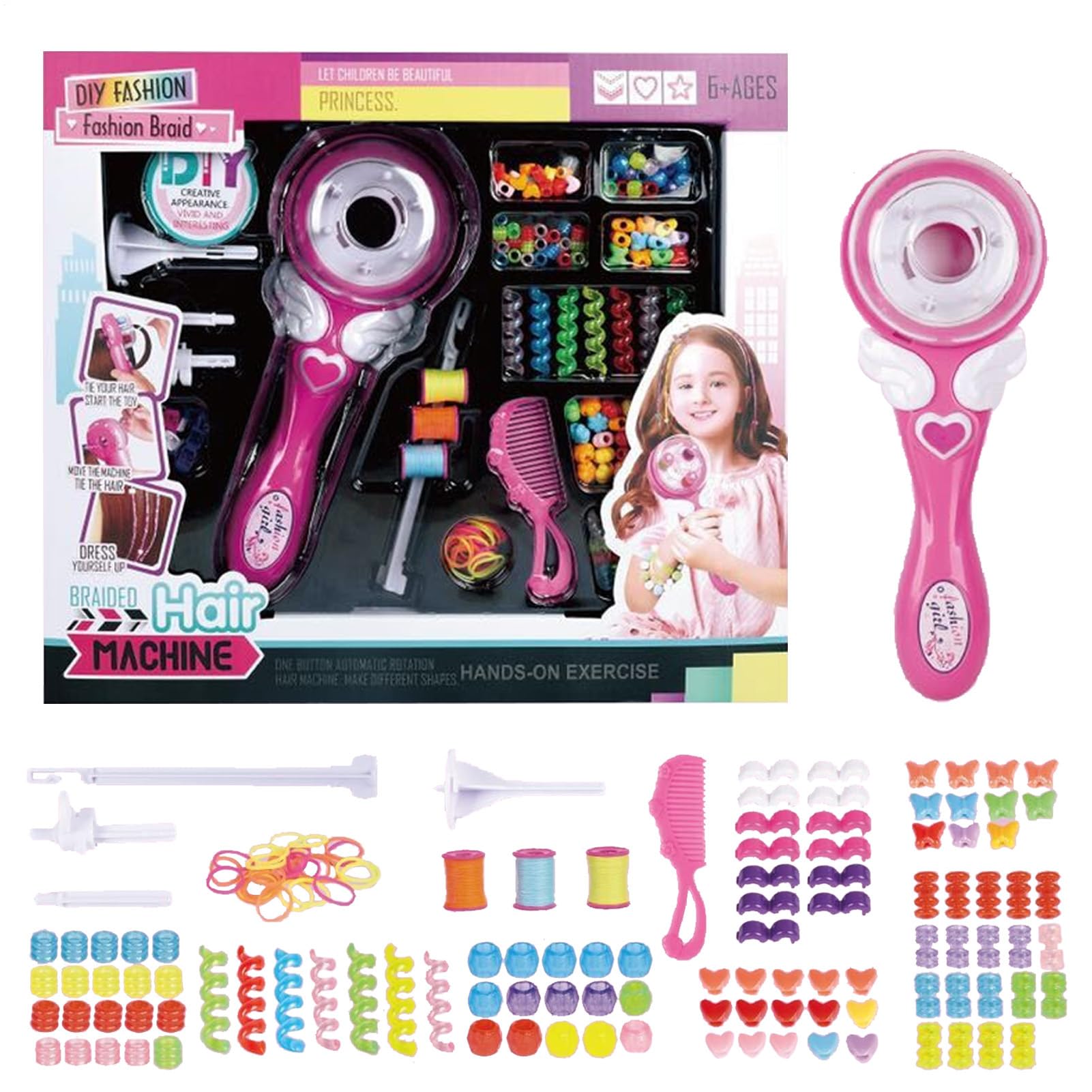 Máquina de trenzar el cabello, kit de trenzado automático de cabello, trenzadora de cabello automática, máquina de torcer el cabello para niños, máquina de trenzado multifuncional fácil, kits de