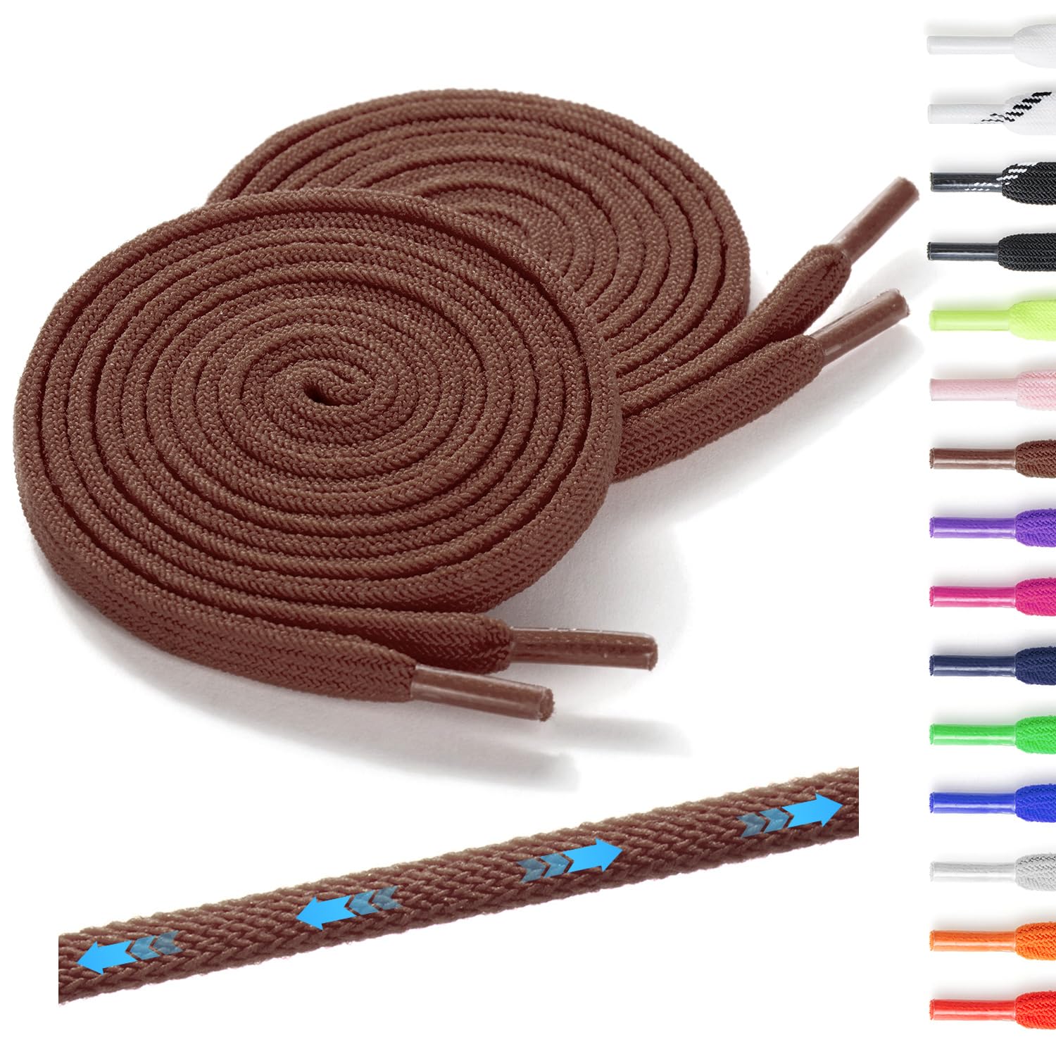 Neo-wows Elastic Shoe Laces, 2 Pairs No Tie Stretch Shoelaces for Sneakers, Slip On Laces for Kids & Adults