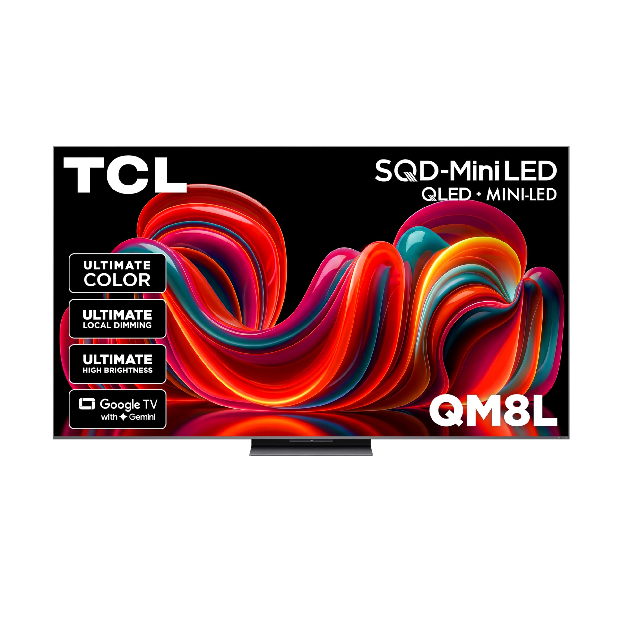 Photo 1 of **NO RETURNS, NO REFUNDS** TCL 85 Inch Class QM8L Series | SQD-Mini-LED QLED Smart TV | 85QM8L, 2026 Model | 144Hz | Ultimate Color Brightness & Contrast | Google AI Bang & Olufsen | Voice Control Gaming Streaming Television