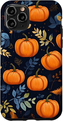 Carcasa con diseño de calabazas y hojas de otoño para iPhone 11 Pro disponible en Yaxa Peru