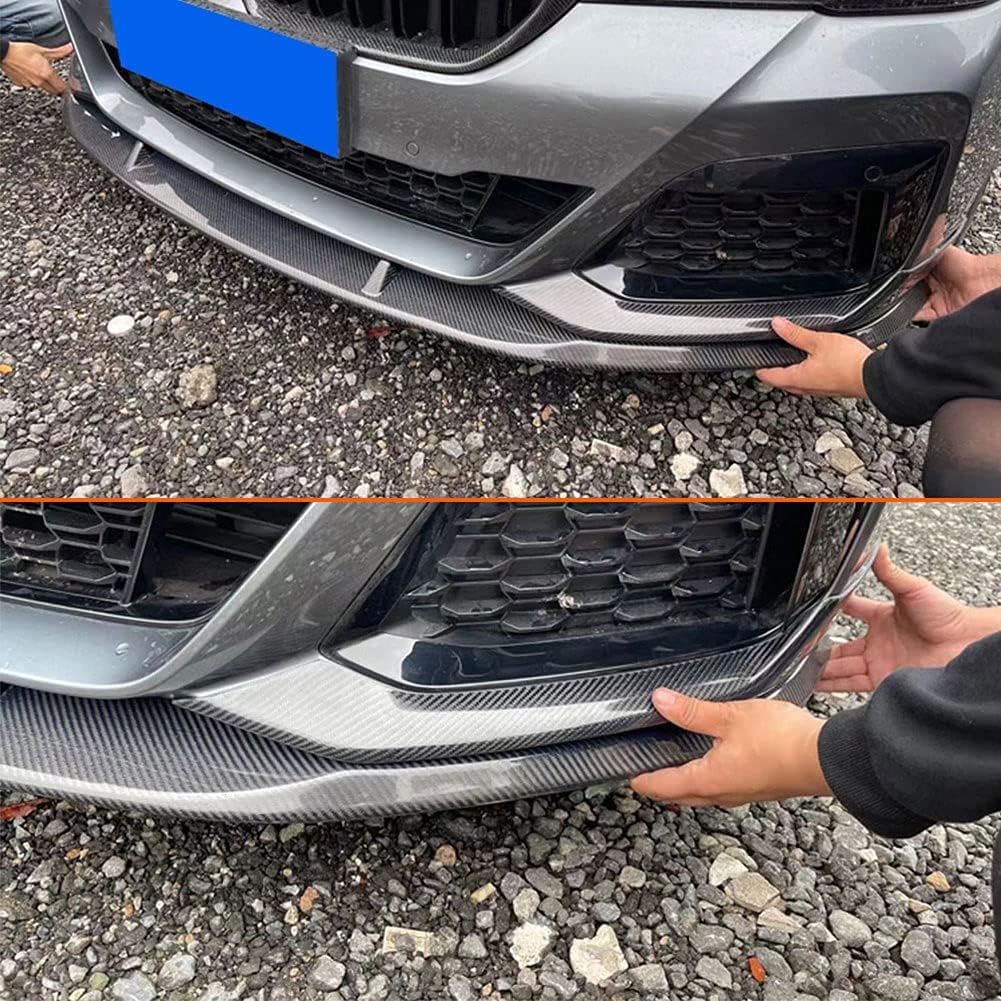 Front Bumper Lip Splitter Fits for BMW 5 Series G30 G31 M Sport Bumper LCI 2021 Add-on Carbon Fiber Factory Outlet Front Bumper Lip Chin Spoiler Splitter Protector