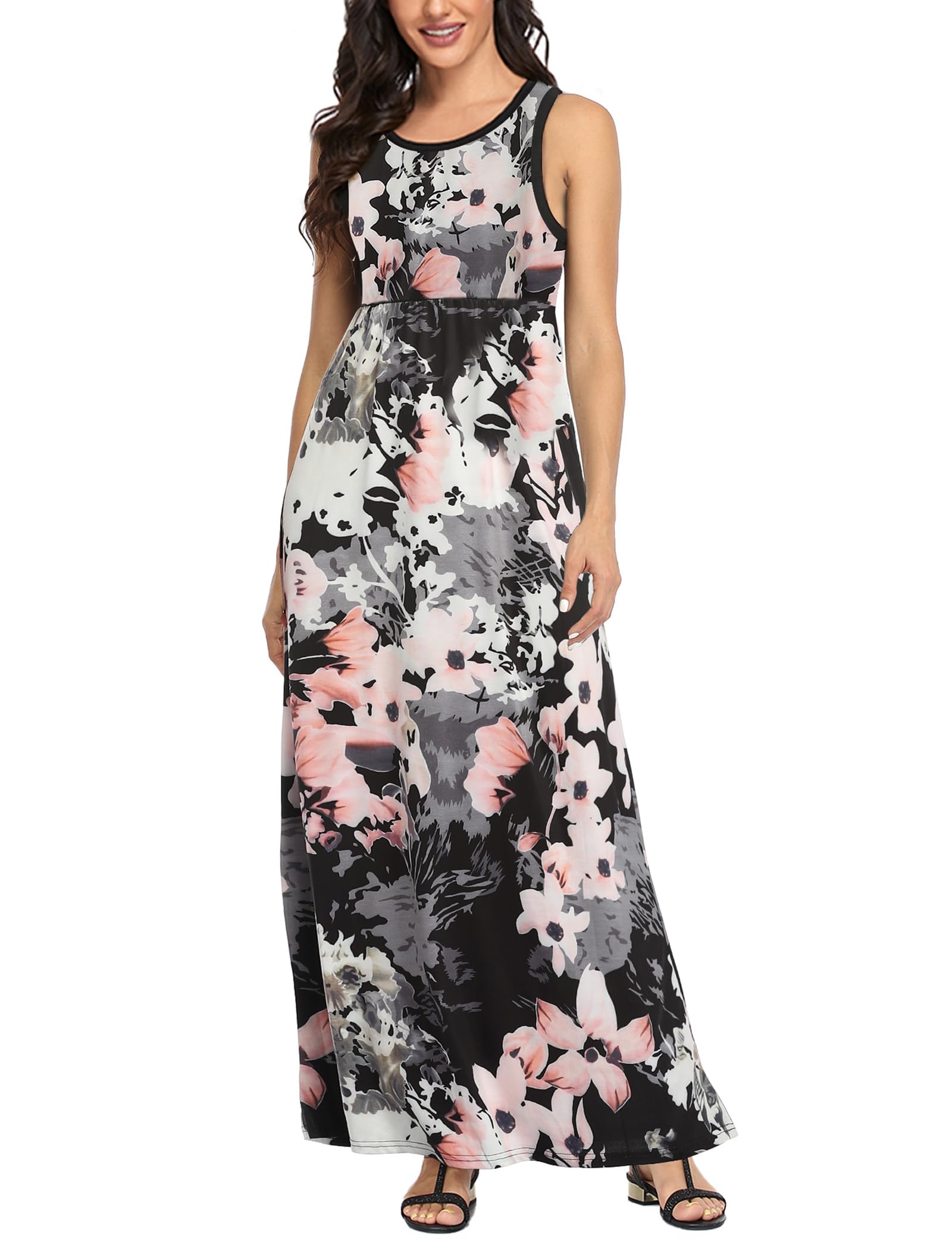 Lacavocor Womens Summer Maxi Dress Tank Top Sleeveless Long Dresses