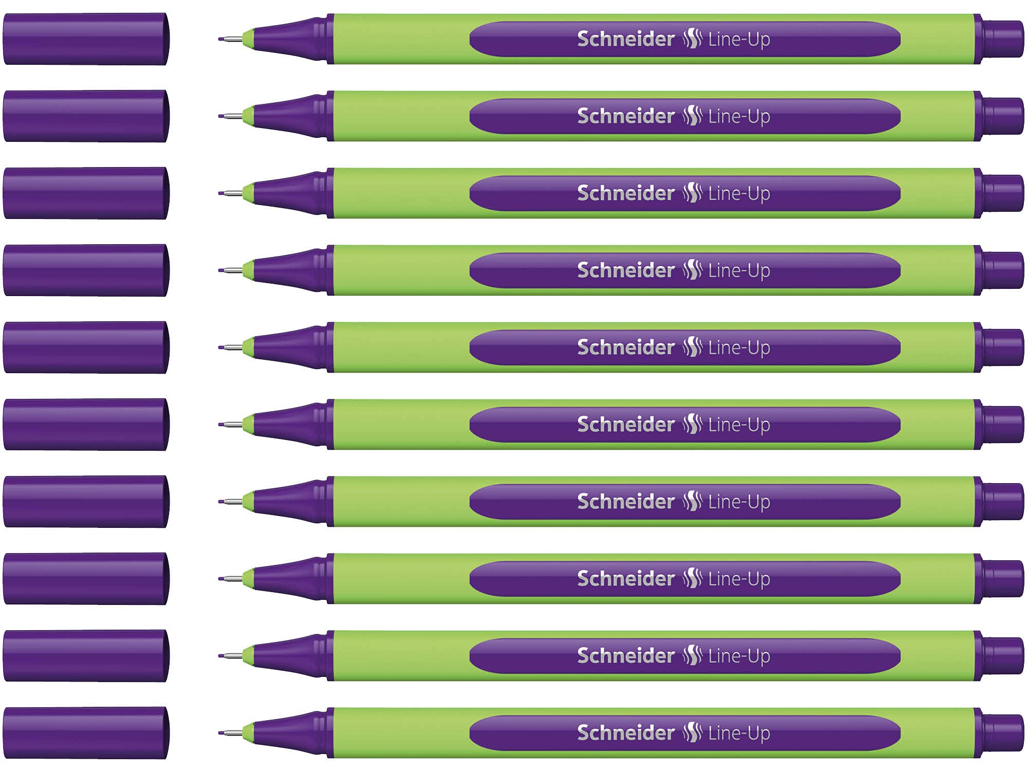 Schneider Line-Up Fineliner (0.4 mm Line Width, Made of Bio-Based Plastic, Awarded with The Blue Angel) Pack of 10 Daytona-Violet