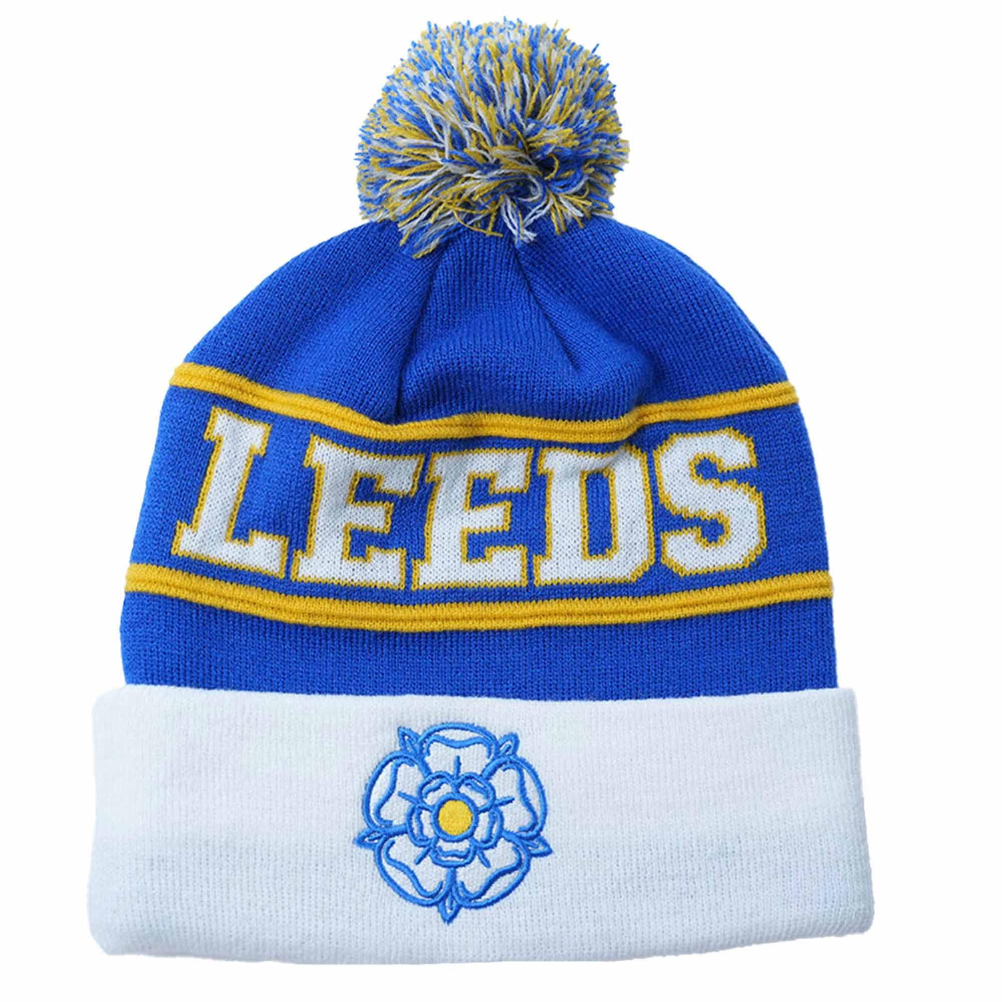 Gifts 4 All Men's Multicolor Unisex Leeds Utd Football Winter Bronx Hat, Leeds Utd Bobble Hat, Leeds Utd Woolly Ski Hat, Leeds Fans Match Day Hat