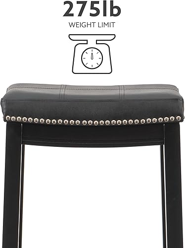 Miniatura 6 de Linon Claridge Taburete de bar, de 32 pulgadas., Madera, Negro