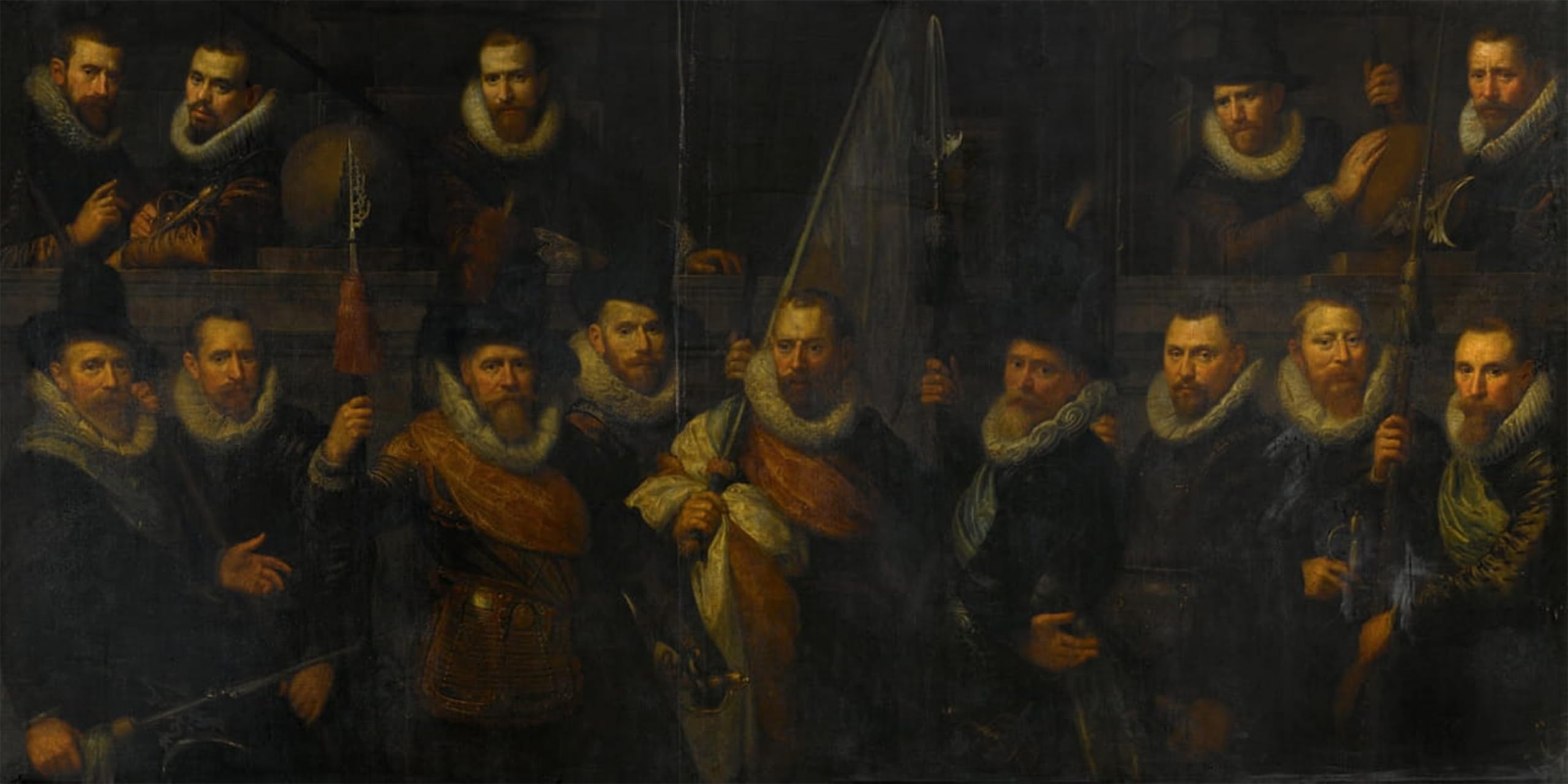 ARTXLXXBN Famous Painting Canvas Artwork Graffiti Print Officers and Other Civic Guardsmen of the Iiird District of Amsterdam by Paulus Moreelse Portrait Canvas Image for Home Decor 60x90cm