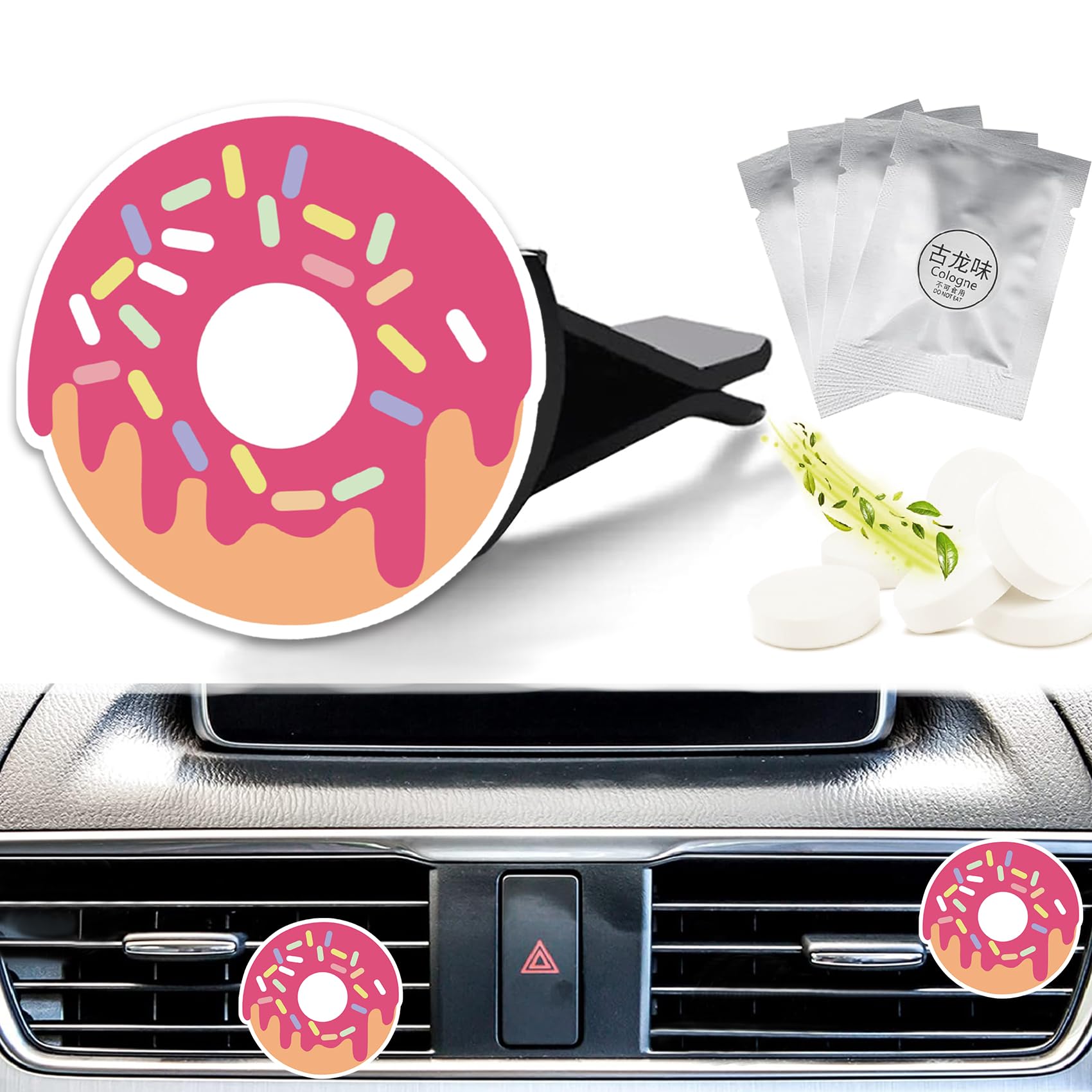 Doughnut Car Vent Air Freshener Clips Scented Air Conditioner Clip