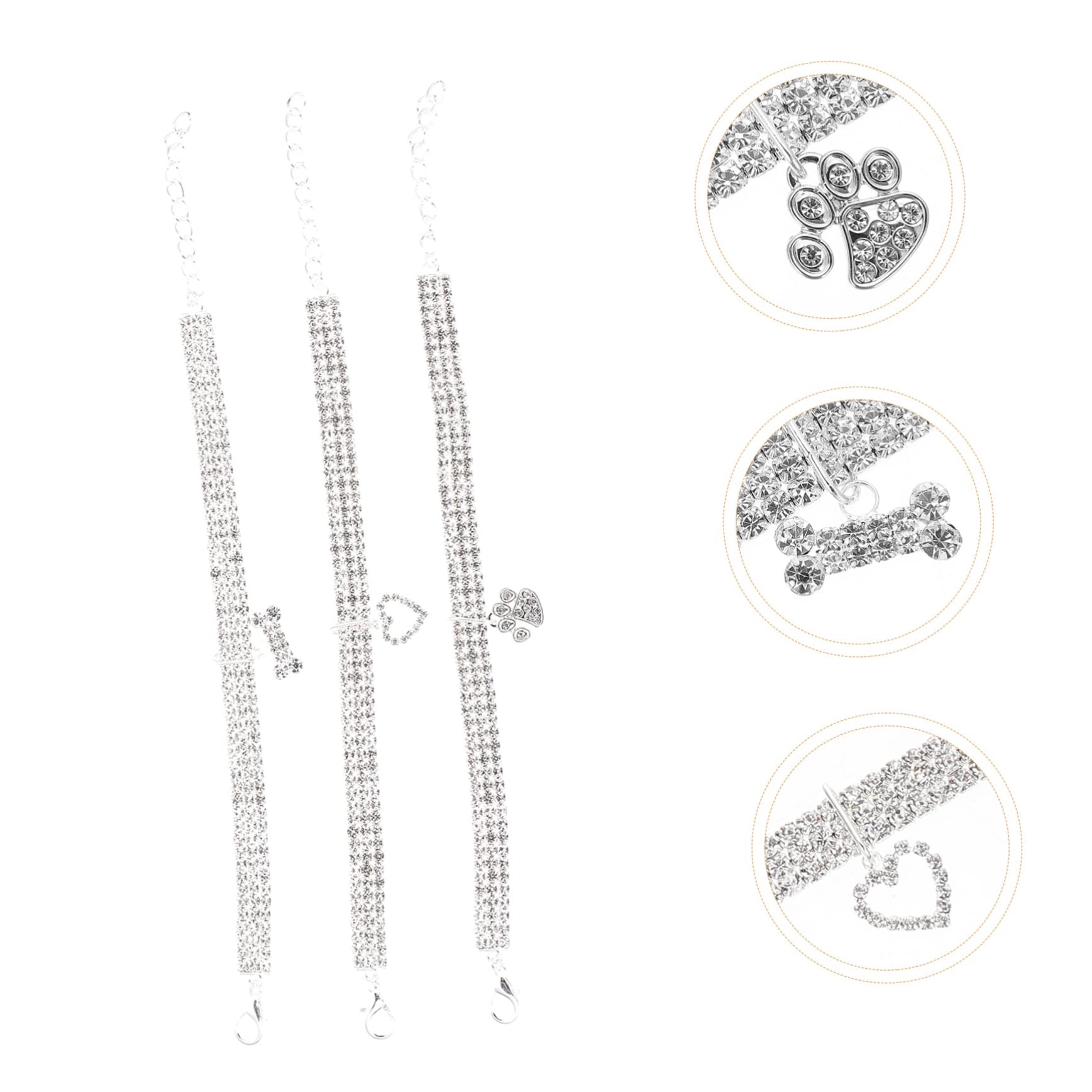 Didiseaon 6pezzi Collarper Cani e Gatti Con Strass Di Accessori Decorativi Collana Resistente Per Animali Per Occasioni Speciali e Feste