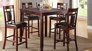 Poundex Giacomina 5-Pc Cherry Cashew Wood Counter Height Set by, Brown - coolthings.us