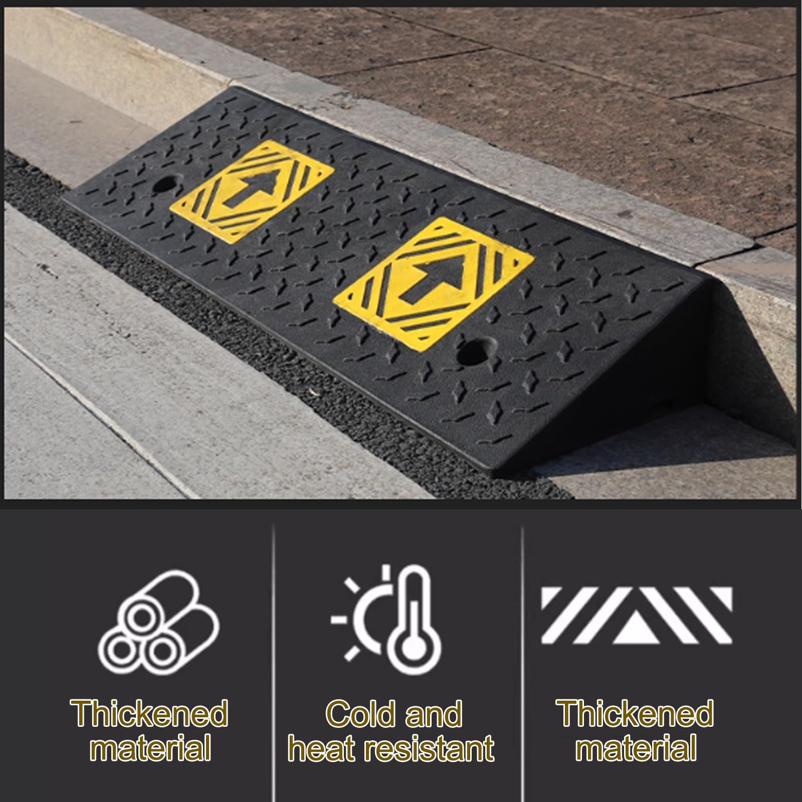 Rampas De Acceso Resistentes, Rampas De Pendiente, Rampas De Acceso Resistentes, For Motocicletas, Automóviles Y Sillas De Ruedas.(100 * 25 * 5cm/39.4 * 9.8 * 2in)